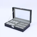 Θήκη από Δερματίνη με διάφανο καπάκι Μαύρη