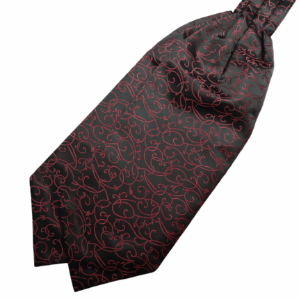 Γραβάτα-φουλάρι τύπου Ascot μπορντώ μαύρο