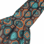 Γραβάτα-φουλάρι τύπου Ascot καφέ πετρόλ - Image 2