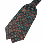 Γραβάτα-φουλάρι τύπου Ascot καφέ πετρόλ