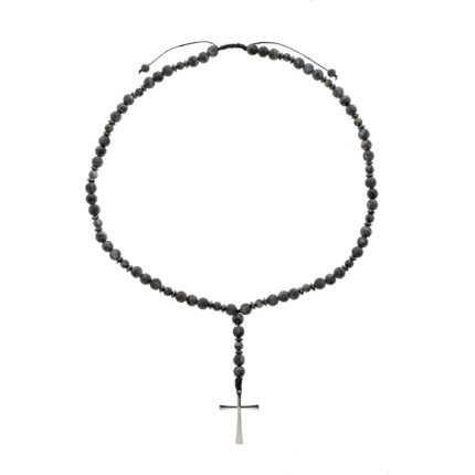 Ροζάριο με λαμπραντορίτη και αιματίτη