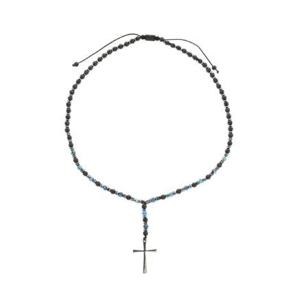 Ροζάριο με λάβα αχάτη και αιματίτη