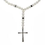 Ροζάριο με όνυχα λευκό και αιματίτη - Image 2