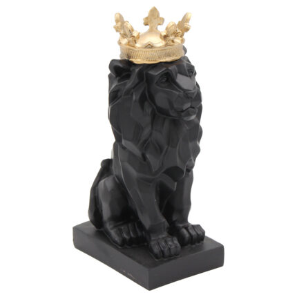 Διακοσμητικό Polyresin 8Χ13Χ22,5 εκ. Λιοντάρι Μαύρο Χρυσό