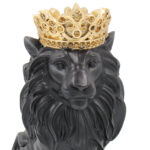 Διακοσμητικό Polyresin 14Χ9,5Χ25 εκ. Λιοντάρι Μαύρο Χρυσό