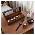 Θήκη Ρολογιών 6 Θέσεων καφέ