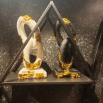 Διακοσμητικό Polyresin 12Χ10Χ24 εκ. Κρίκοι Μαύρο Χρυσό